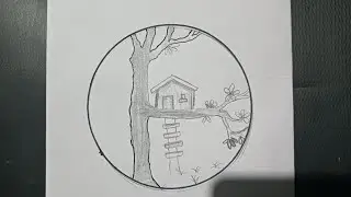 Easy circle drawing idea || Nature drawing Using only a pencil || circle drawing idea step by step |