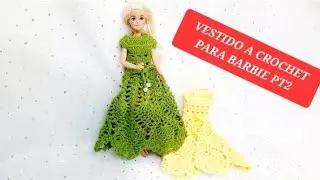 NO CREER&Aacute;S LO HERMOSO Q QUED&Oacute;  &Eacute;STE  VESTIDO A CROCHET PARA BARBIE PUNTO ABANICO Y PUNTO PI&Ntilde;A PT F
