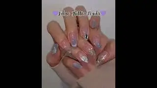 ✨ Lilac Glitter Nails