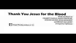 Thank You Jesus for the Blood arr. Cliff Duren scrolling sheet music rehearsal video