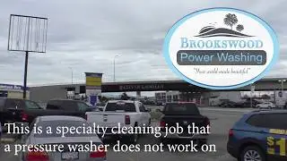 Washing a car dealership aluminum siding to make it look new! Aldergrove BC
