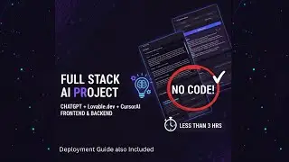Built & Deployed a Full-Stack App in 3 Hours &ndash; No Code! (ChatGPT + Lovable + Cursor + Supabase)