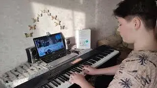 Гамма Ла мажор в терцию, дециму и сексту.
