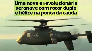 O revolucion&aacute;rio helic&oacute;ptero com rotor duplo, impulsionado por h&eacute;lices na cauda