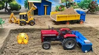 Diy mini tractor trolley soil unload in mud road science projects @CSTOY
