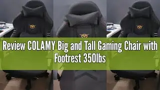 Review COLAMY Big and Tall Gaming Chair with Footrest 350lbs-Racing Style Computer Gamer PC Chair, E