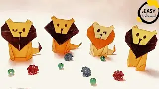 How to make Lion Out of paper | DIY Origami Paper Lion | Animal Crafts for kids | Easy playing toy
