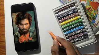 Pushpa Movie poster Drawing with Oil Pastel 🖍🖍
