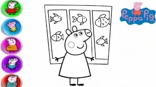 Peppa Pig Goes Fisher House Drawing Painting And Colouring For Kids And Toddlers, Preschool Learning