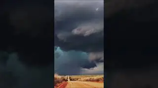 Colorful, textured high-precipitation supercell in the Texas Panhandle near Lefors.