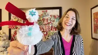 Pompom Snowman Boy Clothespin Christmas Ornament DIY
