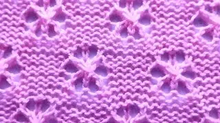 How to knit an openwork field of flowers..Free MK.