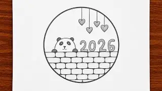 New Year Drawing Ideas || New Year Easy Drawing ( step by step ) || Drawing Video 