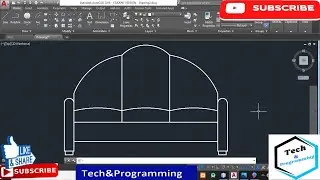 Making Sofa 2D Desgin in Autocad  || AutoCad 2D Practice Drawing Exercise-12 ||Tech&Programming
