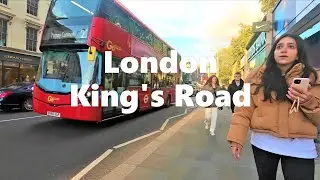 London Walk, Sloane Square, Kings Road, the affluent part of London. 4K