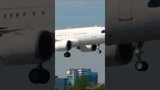 Amazing Private Airbus 319 CJ NEO Luxury Jet Landing at Milan Linate LIN for Milan Design Week 2023