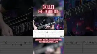 Skillet - Feel Invincible (Guitar Solo Cover + TABS) #shorts