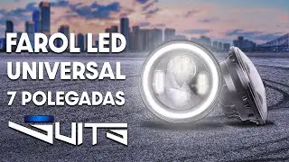 Par De Far&oacute;is Led Farol Redondo Led 7 Polegadas Olho De Anjo