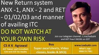 New Return system ANX -1, ANX - 2 and RET - 01/02/03 and manner of availment of ITC