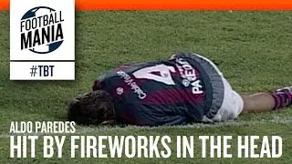 San Lorenzo Aldo Paredes Hit by Fireworks - Copa Sudamericana 2002