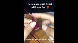 mini heart with crochet # easy & beginner # trending