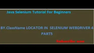 Find element by Class Name Selenium Java