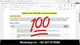 Exp22_Excel_Ch08_ML1_Course_Evaluation #excel chapter 8 ml1 course evaluation #exp22 #exp25