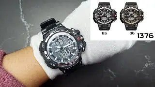 SMAEL Sport 1376 Original Jam Tangan Pria Digital LED Dual Time [Official Store]