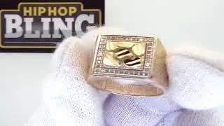 CZ Clean Nugget Ring 10K Yellow Gold | Hip Hop Mens Fashion | S10KR3002Y