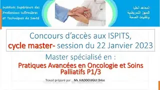 Master spécialisé en : Pratiques Avancées en Oncologie et Soins Palliatifs P1/3