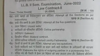 Contract 2 previous year question paper 2022 semester 2nd (k-2004) #ccsu #llb #contract2 #2022 #pyq