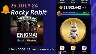 #Rocky Rabbit Enigma #Unlock CODE- 12 passphrase words## 25 July 24 - LIVE Today