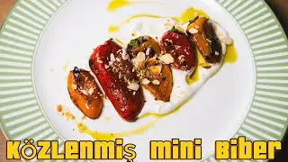 K&ouml;zlenmiş Mini Biber Nar Ekşili Yoğurt / Charred Snack Paprika with Yogurt Sauce