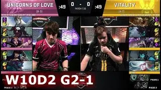 Unicorns of Love vs Vitality | Game 1 S7 EU LCS Summer 2017 Week 10 Day 2 | UOL vs VIT G1 W10D2