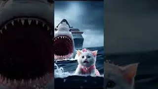 Kitten Overboard ! 🐱🚨 DAD CAT VS SHARK 🦈