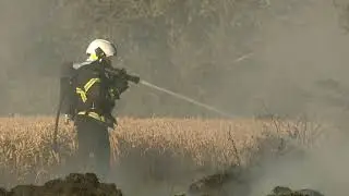 20.07.23 | N&oslash;rre &Oslash;rslev | Ildl&oslash;s i halm ved halmfyr | Quick action saved a nearby field from burning