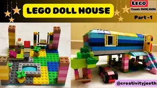 @creativityjeeth LEGO DOLL HOUSE USING 10696&10698  #dollhouse #house #waterpool #carparking #part1