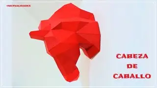 🐴  Cómo hacer una Cabeza de Caballo de Papel - PLANTILLAS GRATIS - Papercraft 3D DIY - Origamidream