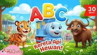 Belajar Huruf A&ndash;Z & Nama Hewan Lucu dari A Sampai Z 🐔🔤 | Kereta Api Edukasi Anak PAUD & TK