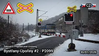 Železničn&iacute; Přejezd/Level Crossing Bystřany-&Uacute;pořiny #2 - P2099 | 🇨🇿 CZ 🇨🇿 | 30/01/2026