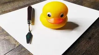 Painting Techniques for Beginner's #90 RUBBER DUCK 🐤 🫧 BUBBLE BATH #tutorial #satisfying #easy