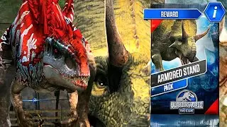 SPINOSAURUS REBIRTH VS INDOMINUS REX ARMORED STAND SUPERSAURUS OF BATTLE | JURASSIC WORLD THE GAME