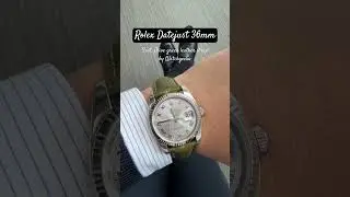 Rolex Datejust 36mm feat.Olive green leather strap #rolexdatejust #leatherstrap #watches #shorts