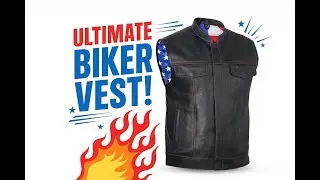 Daniel Smart Valor Men's Motorcycle Leather Vest - Shop Now #danielsmart #motorcyclegear