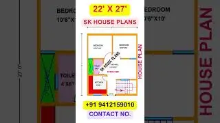 🔥💛 66 Gaj Ka House Design / 22 X 27 House Map / 594 SQFT House Plan (S NO 2027)