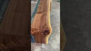 Walnut waterfall live edge bench!