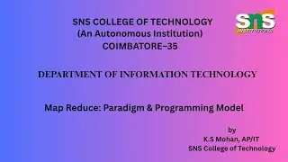 Map Reduce Paradigm & Programming Model |Cloud Computing |SNS Institutions