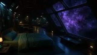 8 Hours No Ads &ndash; Spaceship Cabin Ambience | Sci-Fi Engine Hum & Drifting Deep Space View for Sleep