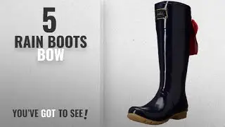 Top 5 Rain Boots Bow [2018]: Joules Women's Evedon Rain Boot, French Navy, 7 M US