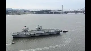 HMS Queen Elizabeth Aircraft Carrier in the Firth of Forth 26/6/2017 filmed with Mavic Pro.